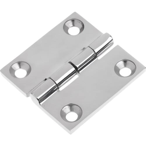 Marine Grade Stainless Steel Polished Door Hinge Locker Butt Hinges 2 x 2 inch for Boat, RVs, Canoe (Silver)