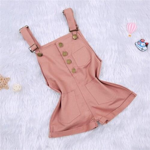 Casual Summer Baby Boys Girls Roupas Solid Color Infants Kids Children Cotton Sleeveless Jumpsuits Overalls Shorts Pantalones