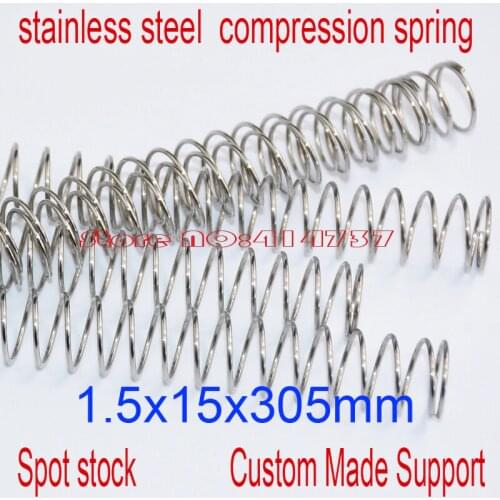 5pcs 1.5*15*305mm stainless steel spot spring 1.5mm wire hammer spring Y type compression spring pressure spring OD=15mm