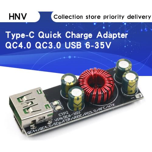 QC4.0 QC3.0 USB Type-C Mobile Phone Quick Charge Adapter 6 -35V Step Down Buck Boost Module for Huawei SCP/FCP Apple PD Qualcomm