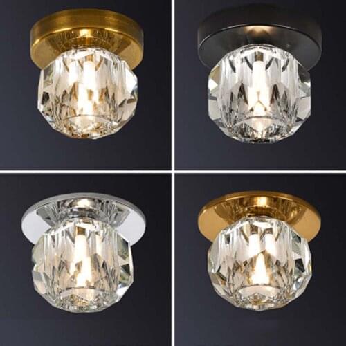 Nordic Light Luxury Crystal Ceiling Lamp Modern Simple Foyer Entrance Aisle Lamp Corridor LED Lamps living room lamp ceiling