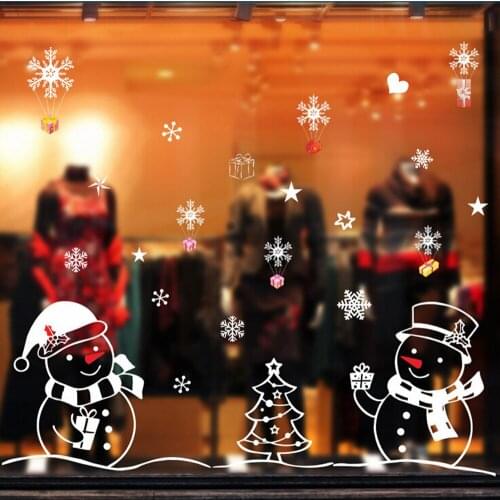 Christmas Window Sticker Merry Christmas Decorations For Home 2021 Cristmas Ornament Xmas Navidad Natal Gifts New Year 2022