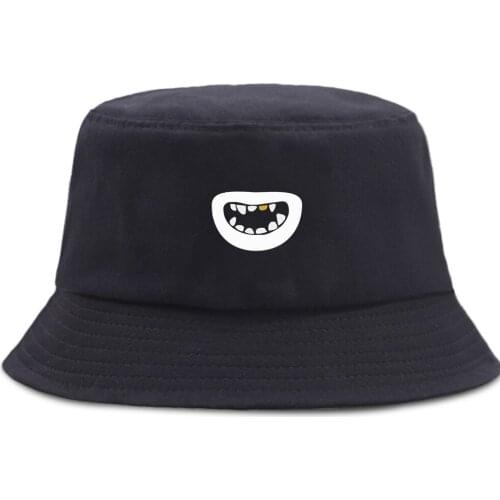 Expression Funny Hip Hop Fishermans Hat Harajuku Beach Panama Caps Foldable Outdoor Sports Cap Sun Shade Casual Bucket Hats