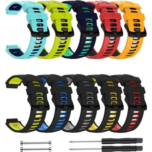 Replacement Steel Buckle Silicone Strap for garmin- Forerunner 735xt/220/230/235 53CC