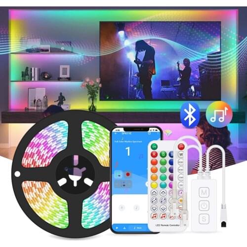 LED Strip Light RGB 5050 SMD WS2811 Addressable Smart LED Strip External 1 IC Control 3LEDs DC12V Bluetooth Music LED Controller