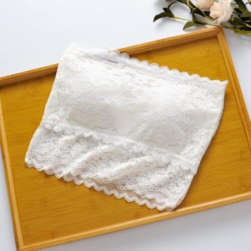 Lace Women Tube Tops Black White Summer Crop Tops Strapless Bra Female Padded Bra Underwear Sexy Lingerie Bralette Bandeau