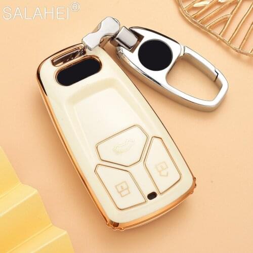 TPU Car Remote Key Case Cover Keychain For Audi A6 A5 Q7 S4 S5 A4 B9 Q7 A4L 4M TT TTS RS 8S 2016 2017 2018 Protection Accessorie