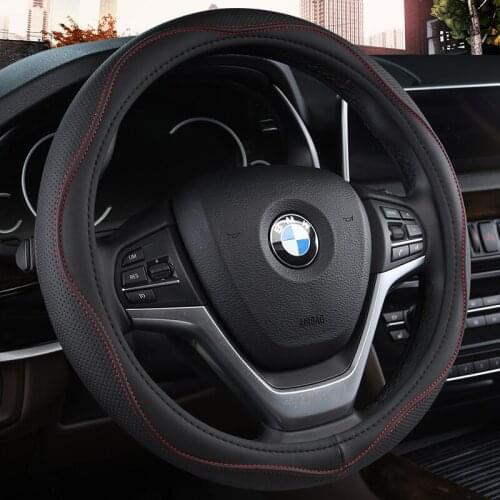 PU Leather Universal Car Steering-wheel Cover 38CM Car-styling Sport Auto Steering Wheel Covers Anti-Slip Automotive Accessories