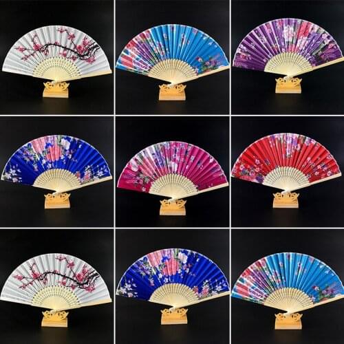 Japanese wooden Folding Silk Fan Weddings Favors MIni Fan Chinese Wood Dance Fan Sushi decoration sushi seafood decorate tool