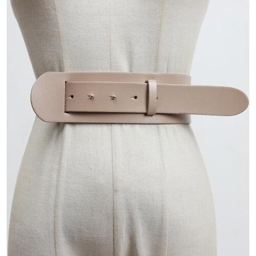 Womens runway fashion genuine leather Cummerbunds female Dress Corsets Waistband Belts decoration wide belt R3096