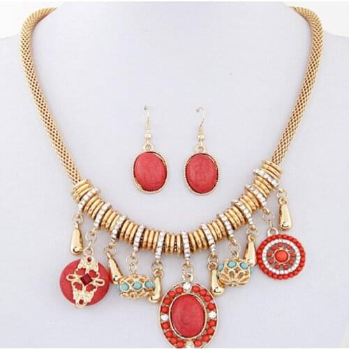 Bohemian Luxury Beach Skirt Decorative Accessories Exaggerated Necklace Women Water Drop Retro National Style Necklace