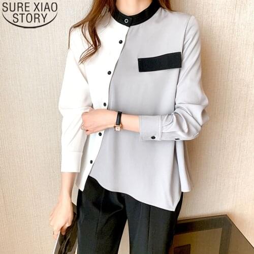 2021 Spring Chiffon Blouse Bow Tie Office Lady Fashion Solid Long Sleeve Women Shirts Button Ladies Clothing Tops Blusas 13160