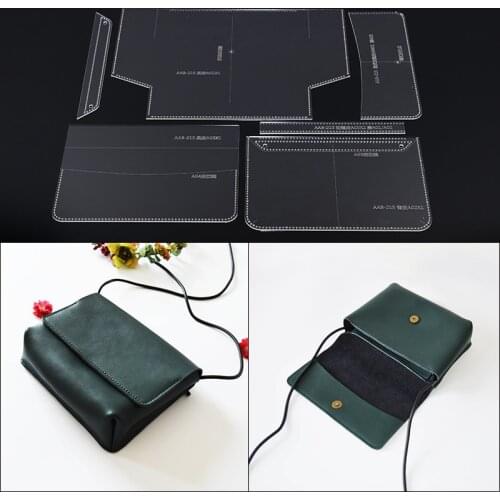 1 Set DIY Laser Cut Acrylic Template Leather Handmade Craft Vintage Women Handbag Shoulder Bag Leathercraft Tools 22.5*17.5*6.5