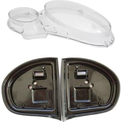 1pcs Car Headlight Transparent Lens Shade & 2Pcs Exterior Mirror Gasket Rubber Seals Left and Right