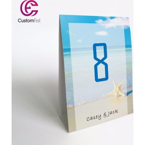 10pcs/lot Personalized seashell stand free table number TN039