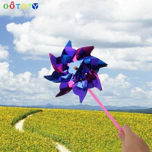10Pcs Plastic Windmill Pinwheel Wind Spinner Kids Toy Garden Lawn Party Decor-TwFi