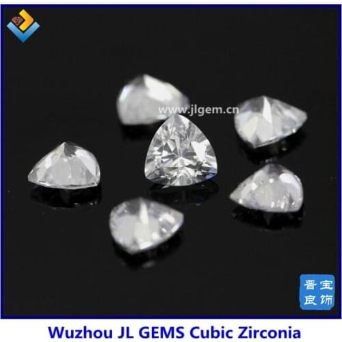 100pcs In Stock Free Shipping 3mm-15mm Synthetic Trillion White CZ Cubic Zirconia Gems Stone For Fashion Jewelry