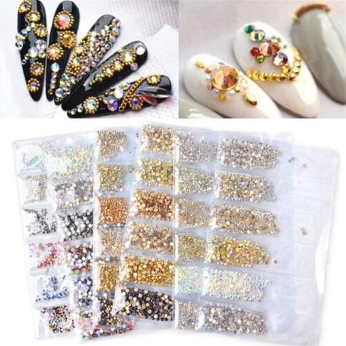 1440pcs Colorful Clear Nail Rhinestones Zircon Nail Art Micro Crystal Mini Conical Manicure Decorations