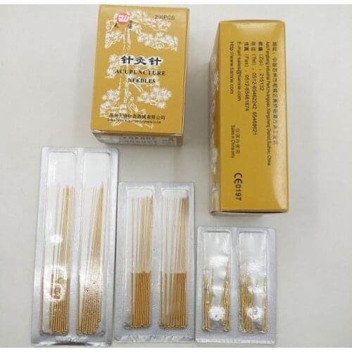 200pcs Gold-plated acupuncture needle Authentic Tianxie gold needle three-inch model Golden acupuncture needle Chinese medicine