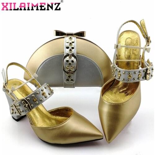 2019 High Quality and Special Design Woman Shoes And Matching Bag Set Nigerian Style Pumps Shoes And Bag Set For Party Wedding