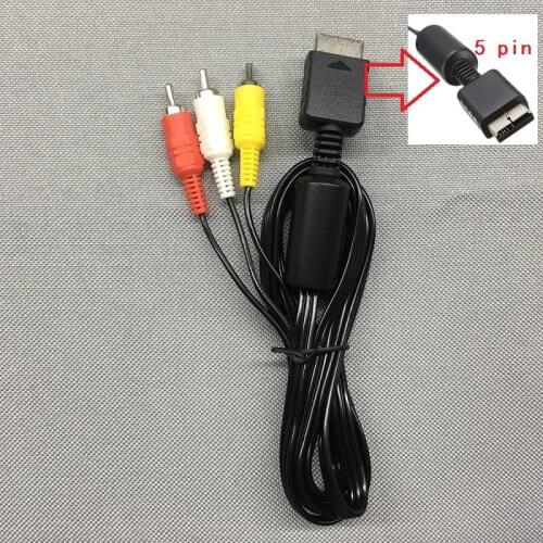 FZQWEG 5 PCS High quality RCA to AV Audio Video Cable TV Lead for Play station for PS1 /PS2 /PS3 Consoles
