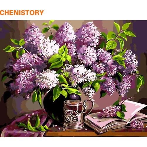 CHENISTORY Frameless Flowers DIY Painting By Numbers Kit Modern Wall Art Picture Unique Gift For Home Decor Artwork 40x50cm