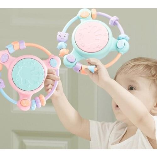 Baby Hand Clap Drum Music Toys Early Educational Intelligence Drum Gifts For Babys Kids 0-2 Year Old Children Rattles