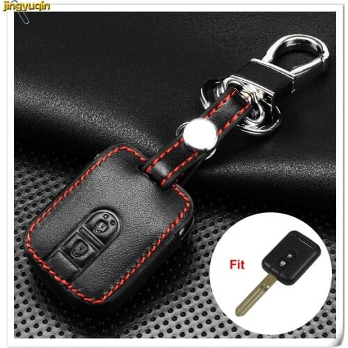 Jingyuqin 2 Buttons Leather Remote Car Key Case Cover Fob For Nissan Qashqai Micra Navara Almera