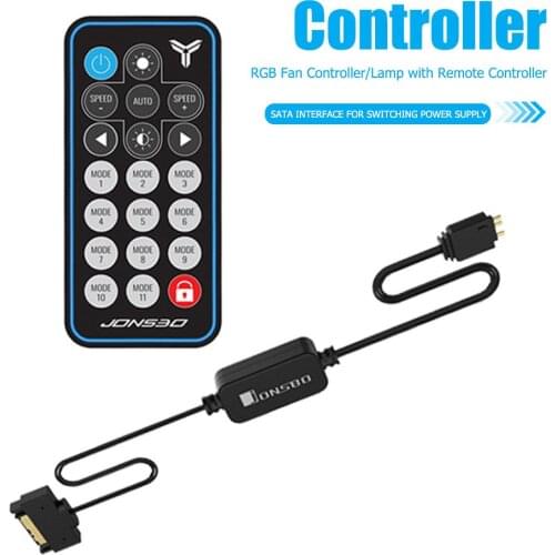 JONSBO 5V 3Pin AURA RGB Controller SATA Power Supply Memory Light Stripe Remote Control for PC Case