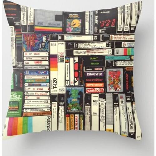 Cassettes Vhs Atari Cushion Cover Decorative Pillow Cover Case Seat Car Home Decor Throw Pillowcase Decoration
