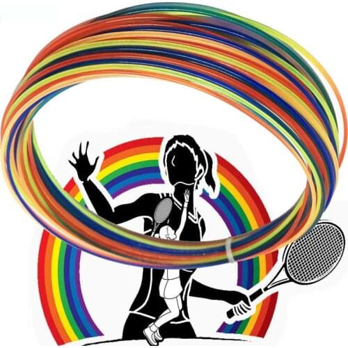 Composite Fiber Tennis Racket String 12m Flexible Cord 1.30mm Resistant Network Cable Brilliant Rainbow Colors