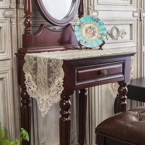 Korean table runner dressing table cover cloth rectangular lace shoe cabinet computer desk dressing table European dressing tabl