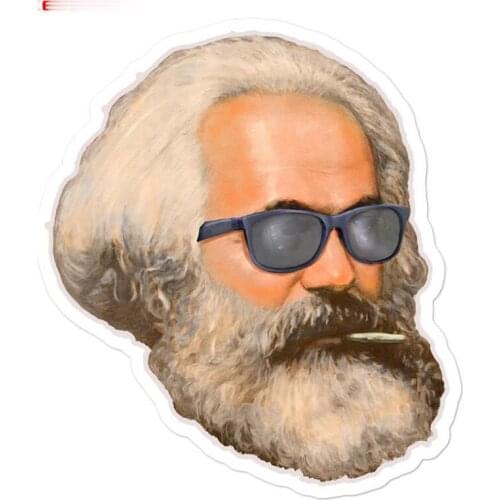 Classic DesignCreativeFunny Karl Marx Smoking A Fatty Car Decals Stickers To Laptop Phone Suitcase Guitar Car Decal Kk14*12cm