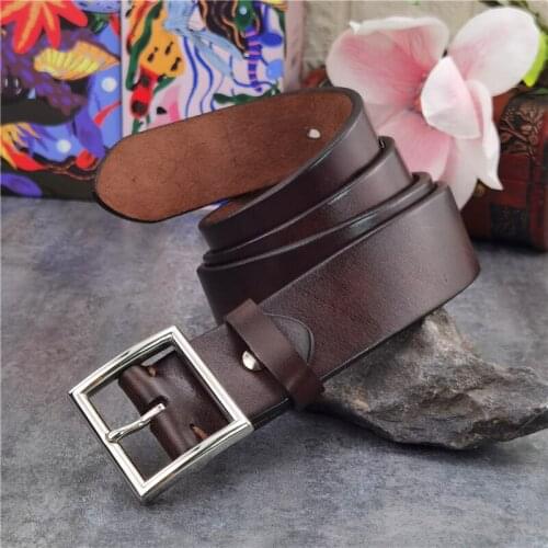 Stainless Steel Belt Buckle Mens Belts Luxury Thick Genuine Leather Belts For Men Ceinture Leather Belt Man Male Belts SBT0018