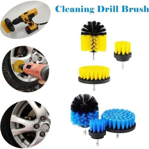 3PCS Power Scrubber Brush Set For Bathroom Drill Scrubber Brush For Cleaning Cordless Drill Attachment Kit Power Scrub Yellow