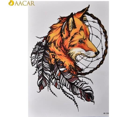Tattoos Stickers Flash Water Transfer Tattoos Fox fake tattoos for women men Tattoo Waterproof Temporary