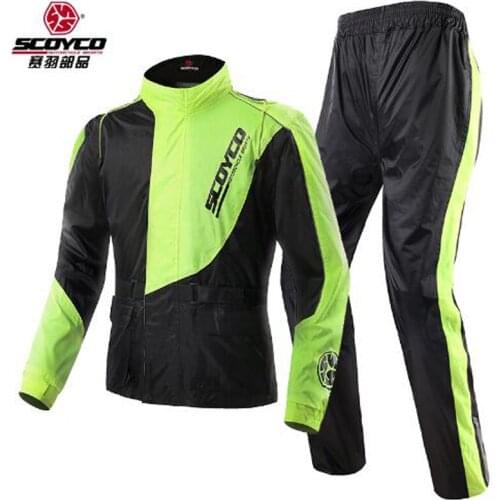 2017 New Summer SCOYCO Motorcycle Riding Raincoat suit Men Split Waterproof Windproof can reflective Rain gear