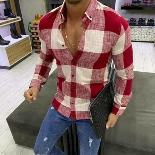 New Plaid Plus Size Long-Sleeved MenS Casual Shirt 2021 Spring Autumn Male Shirts Clothing Fashion Man T-Shirt Streetwear