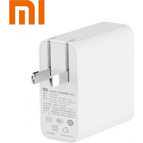 Original Xiaomi Mi USB-C Charger 45W Max Smart Output Type-C Port USB PD 2.0 Quick Charge QC 3.0 with USB-C to USB-C Cable