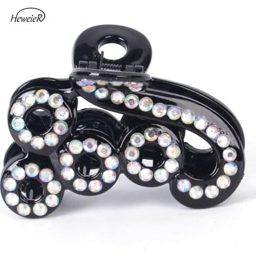 Plastic Hair Clamps Clamp Grip Crab Women Lady Accessories Claws Hair Jewelry Rhinestones Headdress