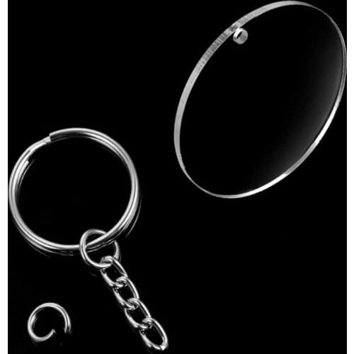 Transparent 96x Keychains for DIY Crafts Art Projects - Create Personalized Keychains/Tags/Souvenirs/Decors/Accessories