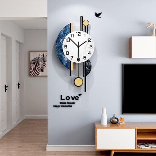 Nordic clock wall clock living room household simple art light luxury modern wall hanging clock net red creative fashion wall
