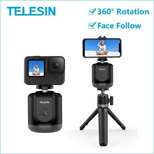 TELESIN Smart Shooting Gimbal 360° Rotation Selfie Auto Face Object Tracking For GoPro Osmo Action Smartphone Camera Vlog Live