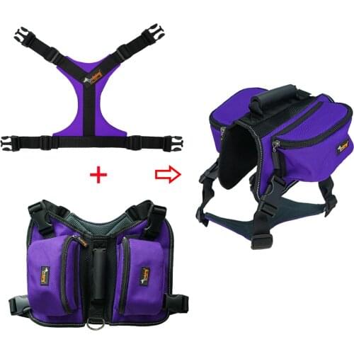 Dog Leash with Handle Dog Vest with Removable Saddle Bag Suitable for Out Going.Apply To Big Size Dog