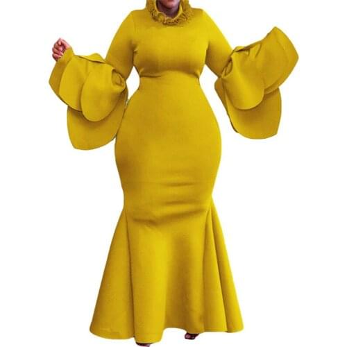 Mermaid Evening Party Dress African Dresses for Women Designer Africa Long Maxi Dress African Clothes Robe Africaine Femme 2021