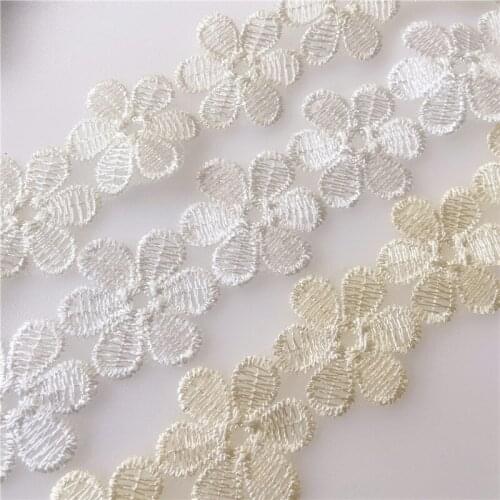 5colors Embroidered Organza Flower Lace Trim Diy Handmade Decoration Wedding Dress Accessories Patches For Clothing V07052304