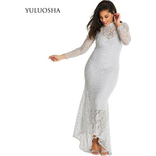 YULUOSHA Mothers Dress for Wedding Sexy White Dresses Mother Groom Mermaid Appliques Lace Bride Mother Dress Vestidos De Fiesta