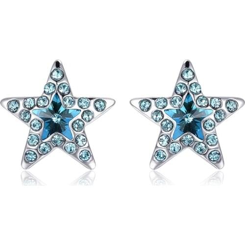 COCOM New Arrival Star Women Earrings 2021 Trend with Crystal from Austria Cute Stud Earrings for Girls Beach Party Jewelry Gift