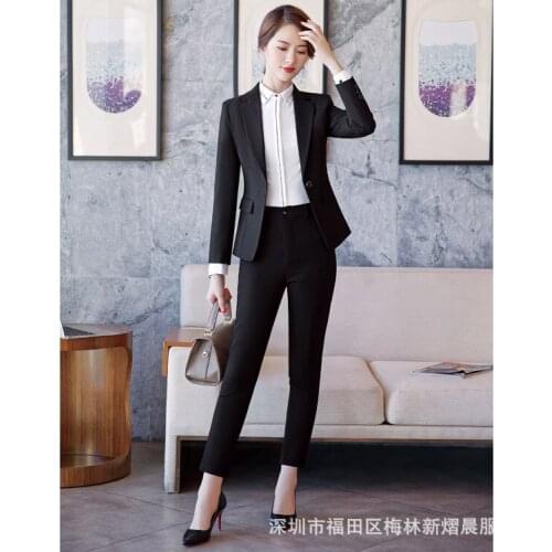 Suit female long-sleeved OLoveralls casual fashion small coat + pants elegant professional suit womens clothing