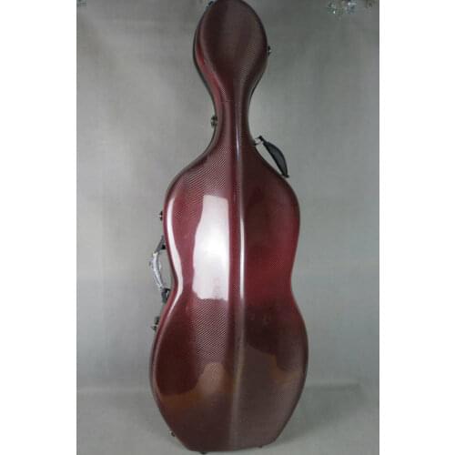 1pcs red color Pure carbon fiber cello case 4/4. strong and light weight